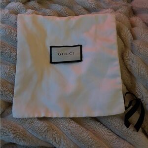 Gucci Ivory Storage Bag with Black Accents